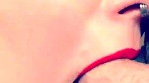 Close-Up Milf Spitting and Sloppy Deepthroat Sucking