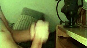 A quick jerk-off session with my big cock on this rainy day