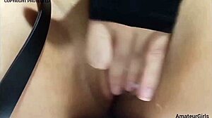 Naughty Girl Gently Massages Her Soft Area While Awaiting Company