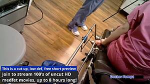 dr tampa plays with ultrasound on nova maverick in backstage nurse latex scene