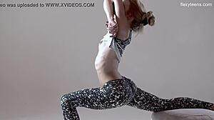 russian hot hairy gymnast rita mochalkina spreads legs in flexible yoga poses