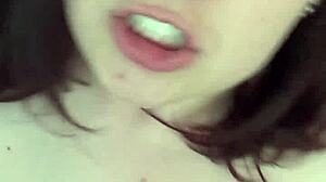 brunette babe gives bj and takes anal pounding in public restroom pov 😏