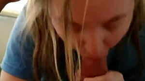 blonde sucks hung stud until explosive cumshot?