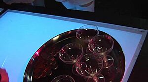 Amateur milf Summer teases with wet tits and rides big cock doggystyle outdoors in German