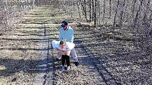 We got caught fucking outside with a drone watching, my wife's natural tits bouncing on that monster cock