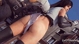 final fantasy vii tifa lockhart teases with intense anal riding and creampie action