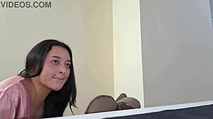 Latina with big tits fucks hard during work video call with creampie orgasm on desk