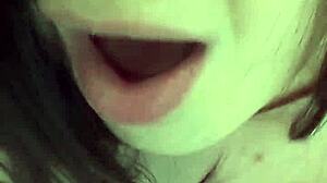 brunette babe gives bj and takes anal pounding in public restroom pov 😏