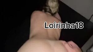 Amateur session with hot blonde in hotel room.