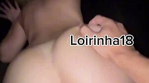 Amateur session with hot blonde in hotel room.