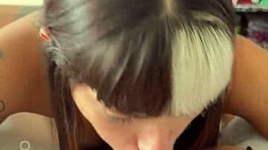 in a steamy narrative, vampira juliara jujuba gets wildly satisfied with interracial fucking, blowjob, and creampie in brazilian pov cosplay