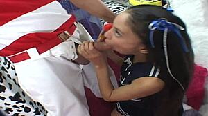 alexis love with big tits in lingerie and heels licks gaping asshole before milf anal fingering and handjob on bed