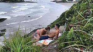 the brazilian couple gets caught having anal sex on the public beach