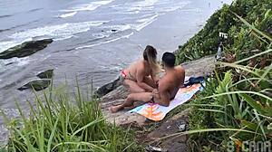 the brazilian couple gets caught having anal sex on the public beach