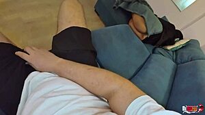 Stepmother Lies Down Without Panties to Stepson in Homemade Doggystyle Ride