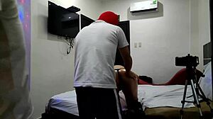 Ebony Latina milf gets exciting massage with mineral oil from stepson leading to unrestrained sex without lubricant