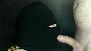 Hey, why does my step sister's hot mouth suck my big cock so deep while her face is hidden by a balaclava?
