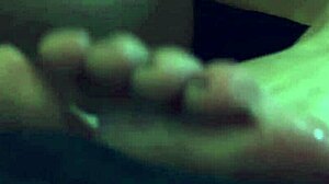 Feel the power! This bitch dominates you with her pussy and feet