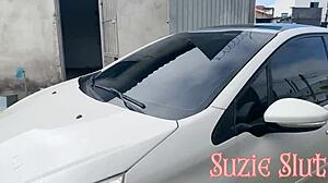 Why did naughty suzie slut go buy gas in just a dress no panties and end up giving ass to the attendant?