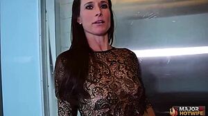 Whoa, slim busty MILF Wicked Yummy is sucking and riding Rome Major's huge cock with total passion.