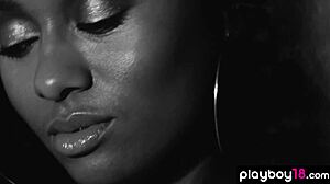 Skinny Ebony Ballerina Jahla Pope Teases With Shaved Pussy Striptease During Daily Workout Undressing