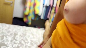 Curious girlfriend meant to stay behind camera but licks blonde milf's shaved pussy in doggystyle and riding homemade group action