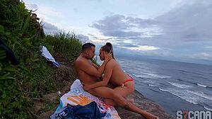the brazilian couple gets caught having anal sex on the public beach