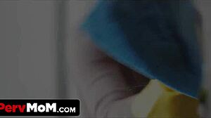 Beautiful Pink-Haired MILF Seduces Stepson For Steamy Kitchen Sex Tape