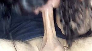 Colombian Milf Sucks Huge Cock Deepthroat. Teases With Ball Licking Until Cumshot In Mouth Fills Her.
