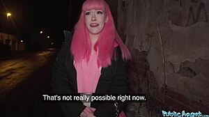 Public agent removes her chastity belt for wet pussy creampie