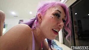 Big Titty Pink Hair Babe Madison Blaze Bent Over Doggystyle Fucked By Ethan Seeks