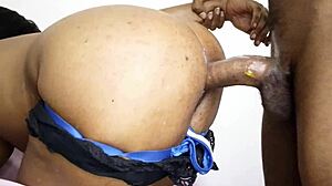 Big black cock stretches wet pussy in rough riding session with fat wife