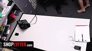 Casual back office scene unfolds as lp officer handles senator's shoplifting stepdaughter