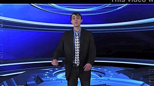 naked weather girl strips outdoors teasing with ripped clothes