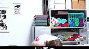 the officer on duty might find something intriguing during the metal detector search on the suspected milf in the shop