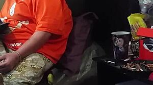 I catch my stepmom sneaking peeks at my fat big black cock