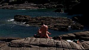 Chloe Delaure craves intense double penetration on ocean rocks