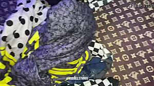 gateman fucked the house girl hard till he filled her tight pussy with cum creampie