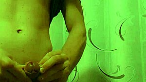 Dancing and twirling my big chocolate pierced cock like a propeller!