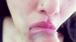 Open wide for my big cock, she says during delicious homemade deepthroat blowjob with cumshot