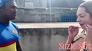 Why did naughty suzie slut go buy gas in just a dress no panties and end up giving ass to the attendant?