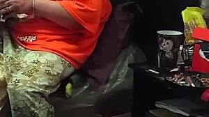 I catch my stepmom sneaking peeks at my fat big black cock