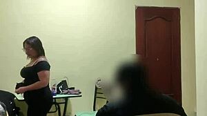 Teasing the maid in leggings with some rough exhibitionist play. Part 1 of the homemade encounter.