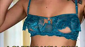 Latina babe does an erotic solo striptease with small tits and clothes ripping off