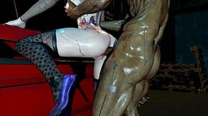 Cyberpunk Slut Hints at Tight Anal Thrill in Public Outdoor Encounter with Intense Fucking and Creampie Finish