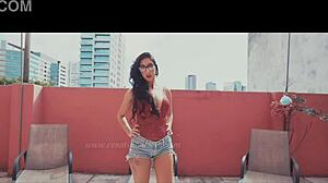 Renatinha Mello the naughty swing brunette takes double penetration and cum in mouth