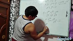 i connect deeply with asian teacher in bedroom as student nerd with brown eyes