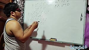 i connect deeply with asian teacher in bedroom as student nerd with brown eyes