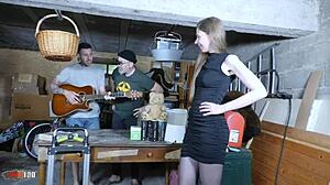 Alice Maze explores anal threesome with double penetration and pissing