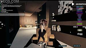 hey, this slut gets gangbanged in a roblox condo with doggystyle and cowgirl riding